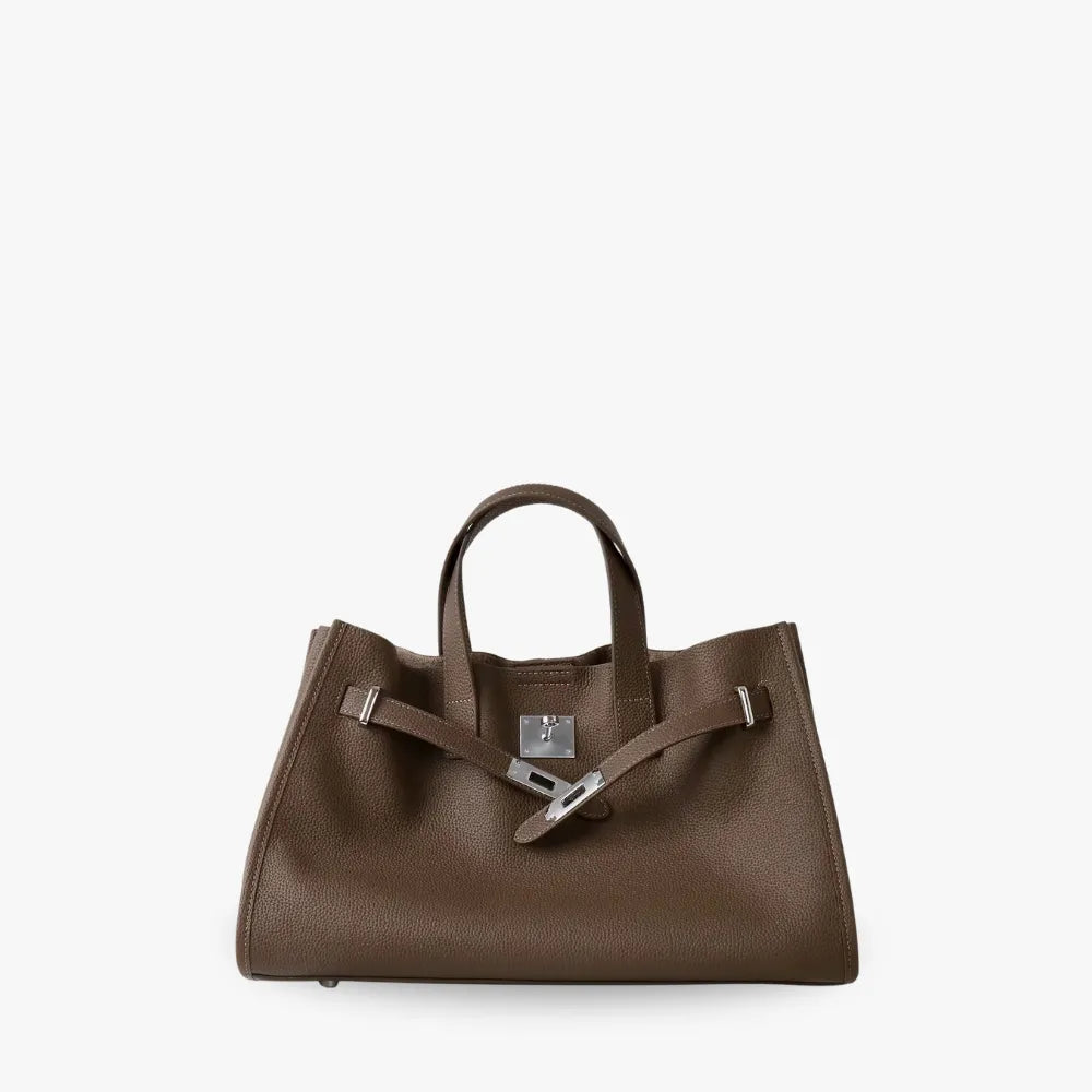 Structured Grained Leather Tote