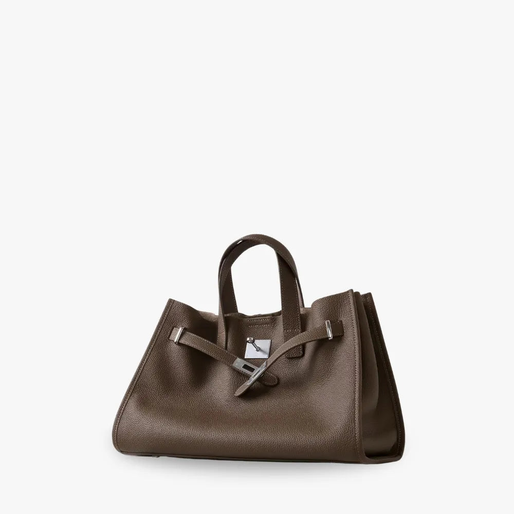 Structured Grained Leather Tote