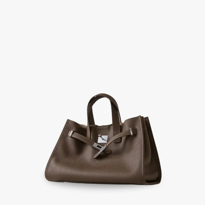 Structured Grained Leather Tote