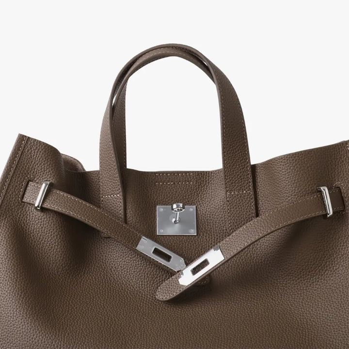 Structured Grained Leather Tote