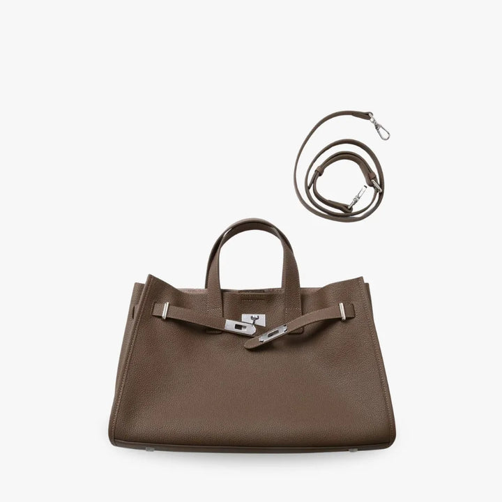 Structured Grained Leather Tote