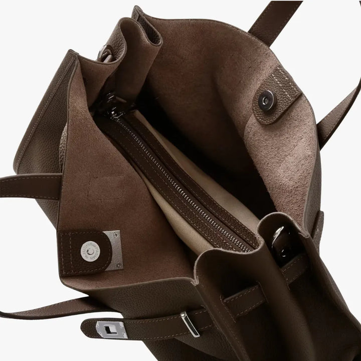 Structured Grained Leather Tote