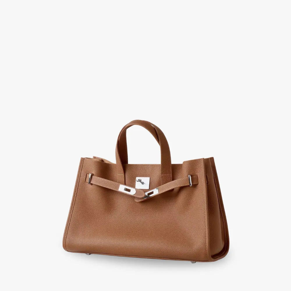 Structured Grained Leather Tote