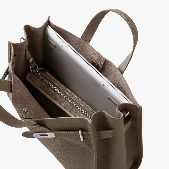 Structured Grained Leather Tote