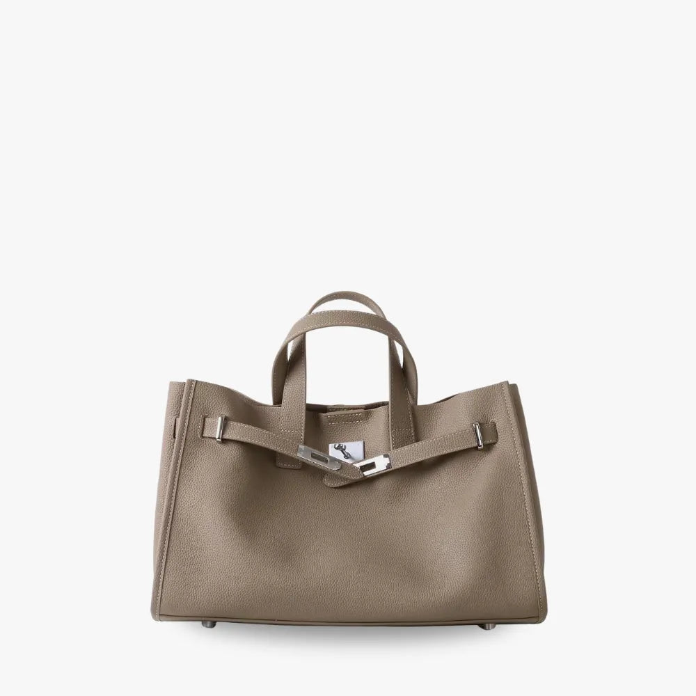 Structured Grained Leather Tote