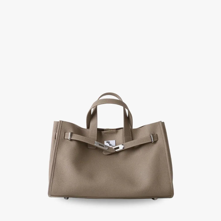 Structured Grained Leather Tote