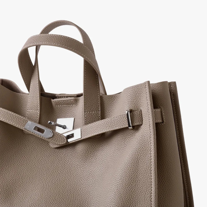 Structured Grained Leather Tote