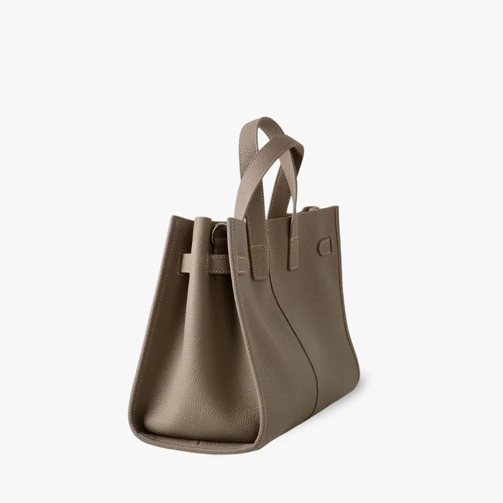 Structured Grained Leather Tote