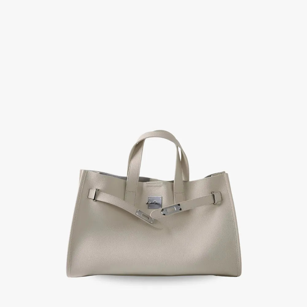 Structured Grained Leather Tote