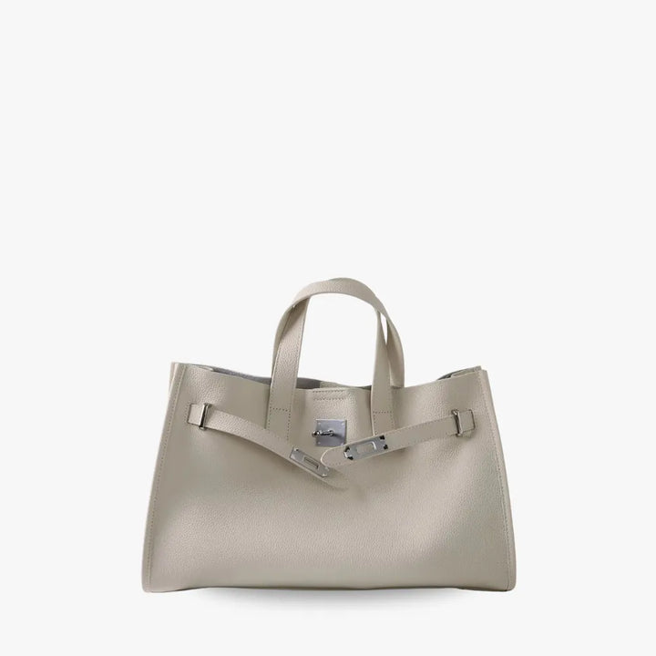 Structured Grained Leather Tote