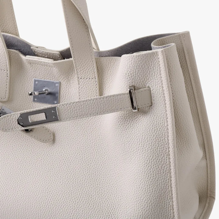 Structured Grained Leather Tote