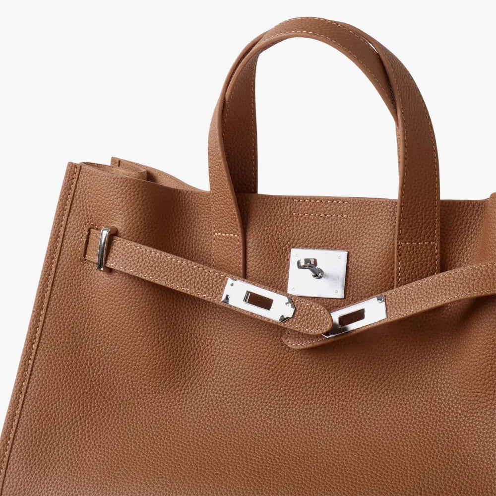 Structured Grained Leather Tote