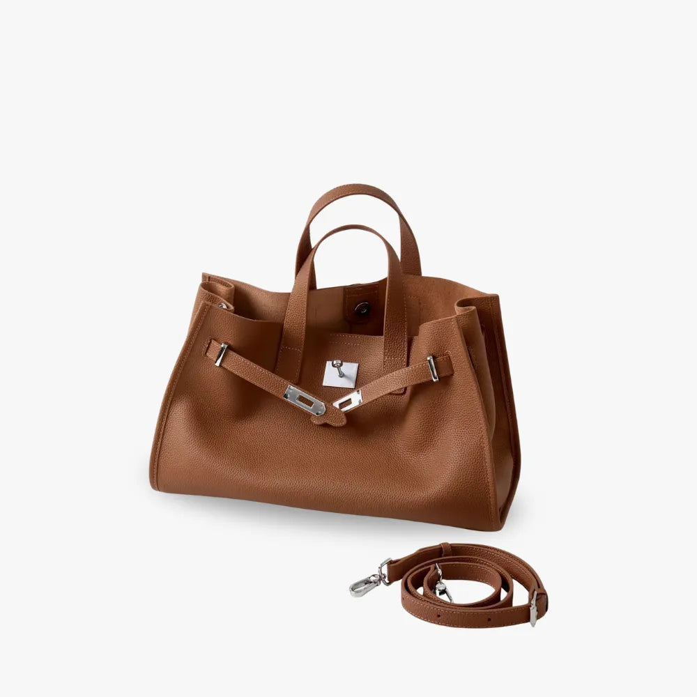 Structured Grained Leather Tote