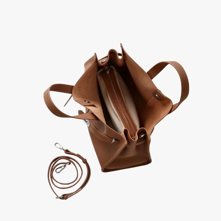 Structured Grained Leather Tote