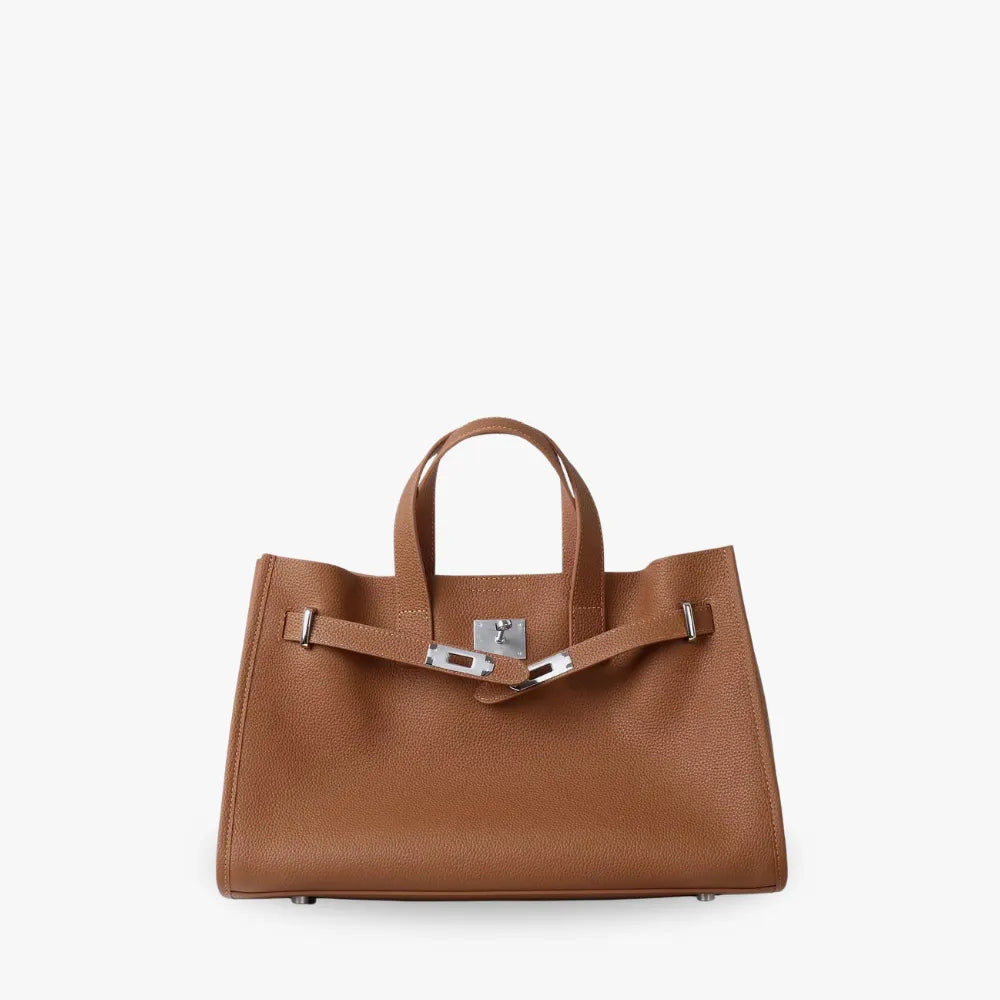 Structured Grained Leather Tote