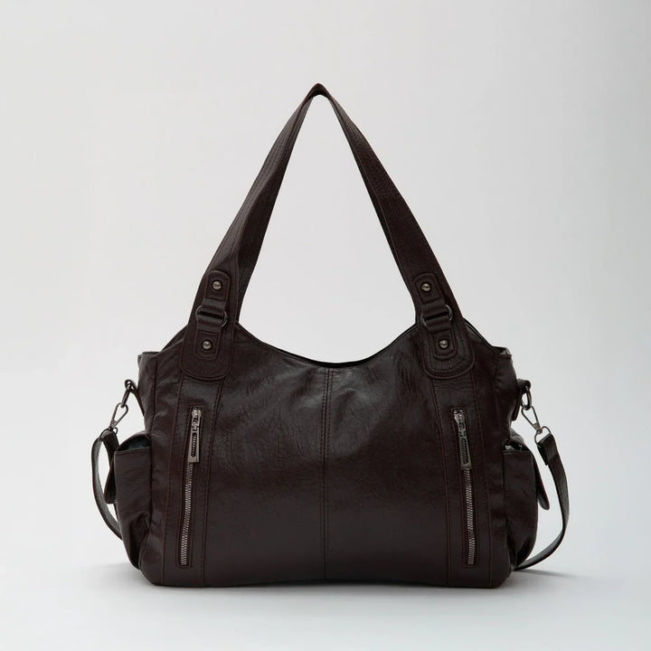Faux Leather Crossbody Bag with Laptop Compartment