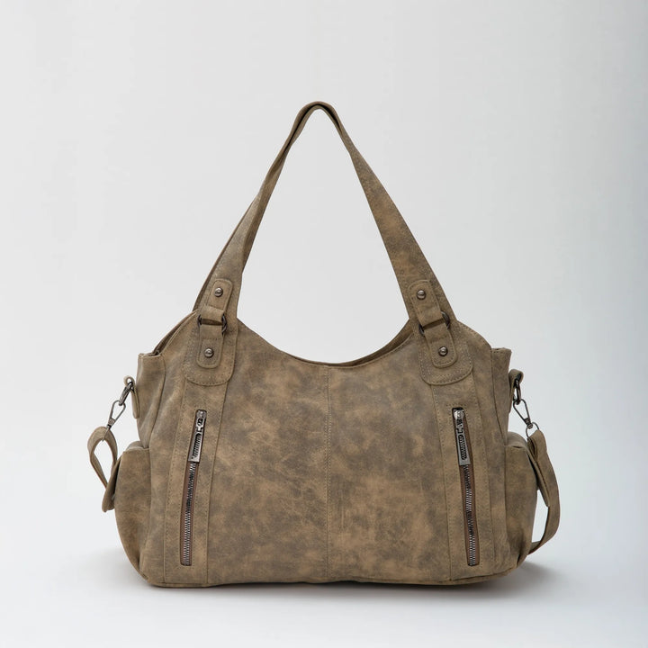Faux Leather Crossbody Bag with Laptop Compartment