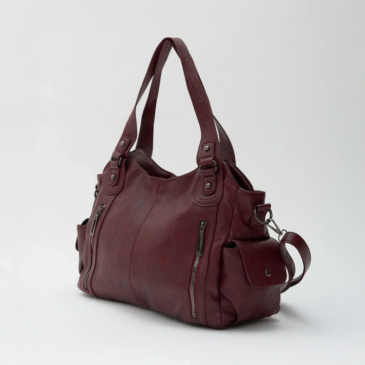 Faux Leather Crossbody Bag with Laptop Compartment