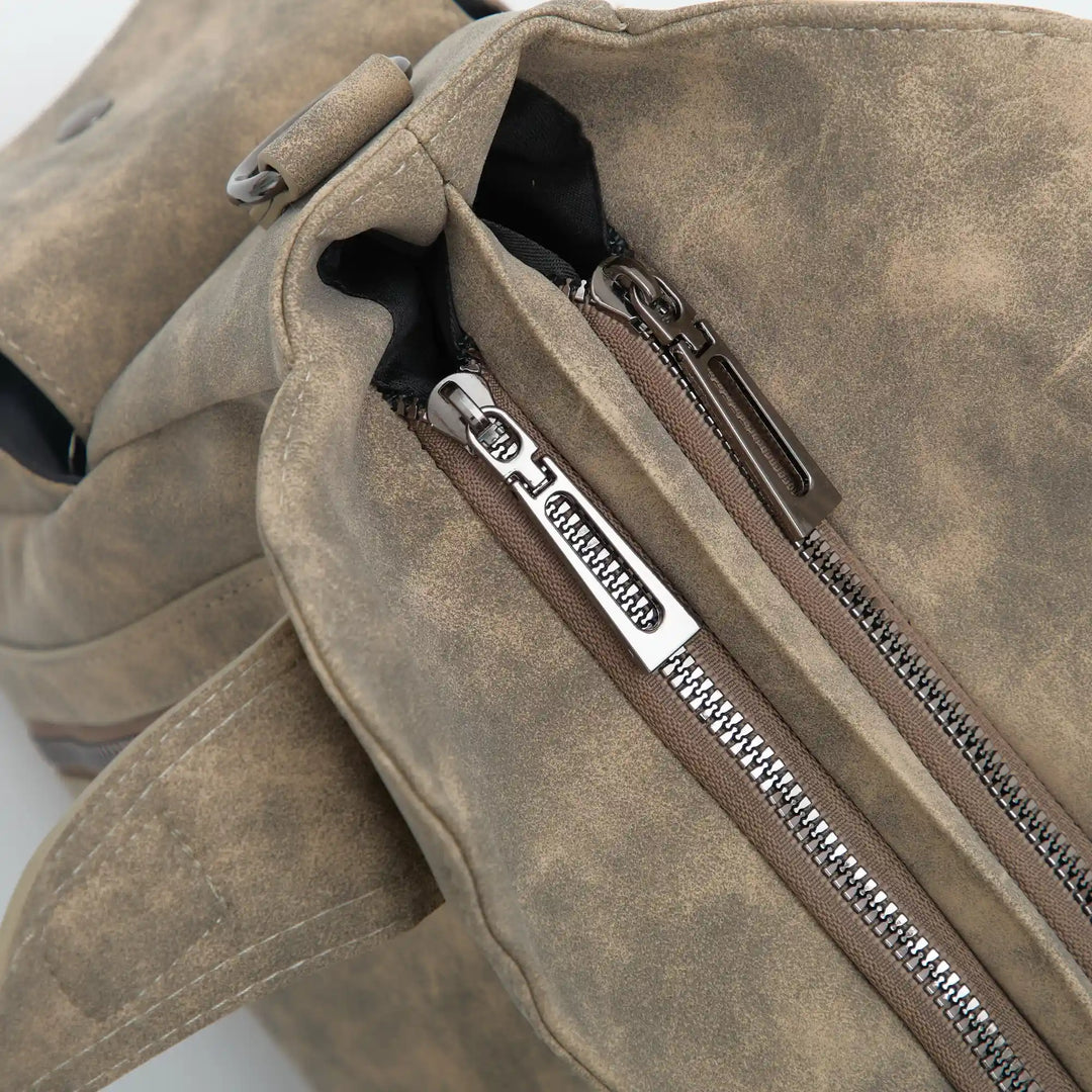 Faux Leather Crossbody Bag with Laptop Compartment