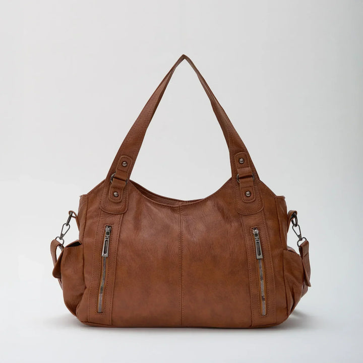 Faux Leather Crossbody Bag with Laptop Compartment