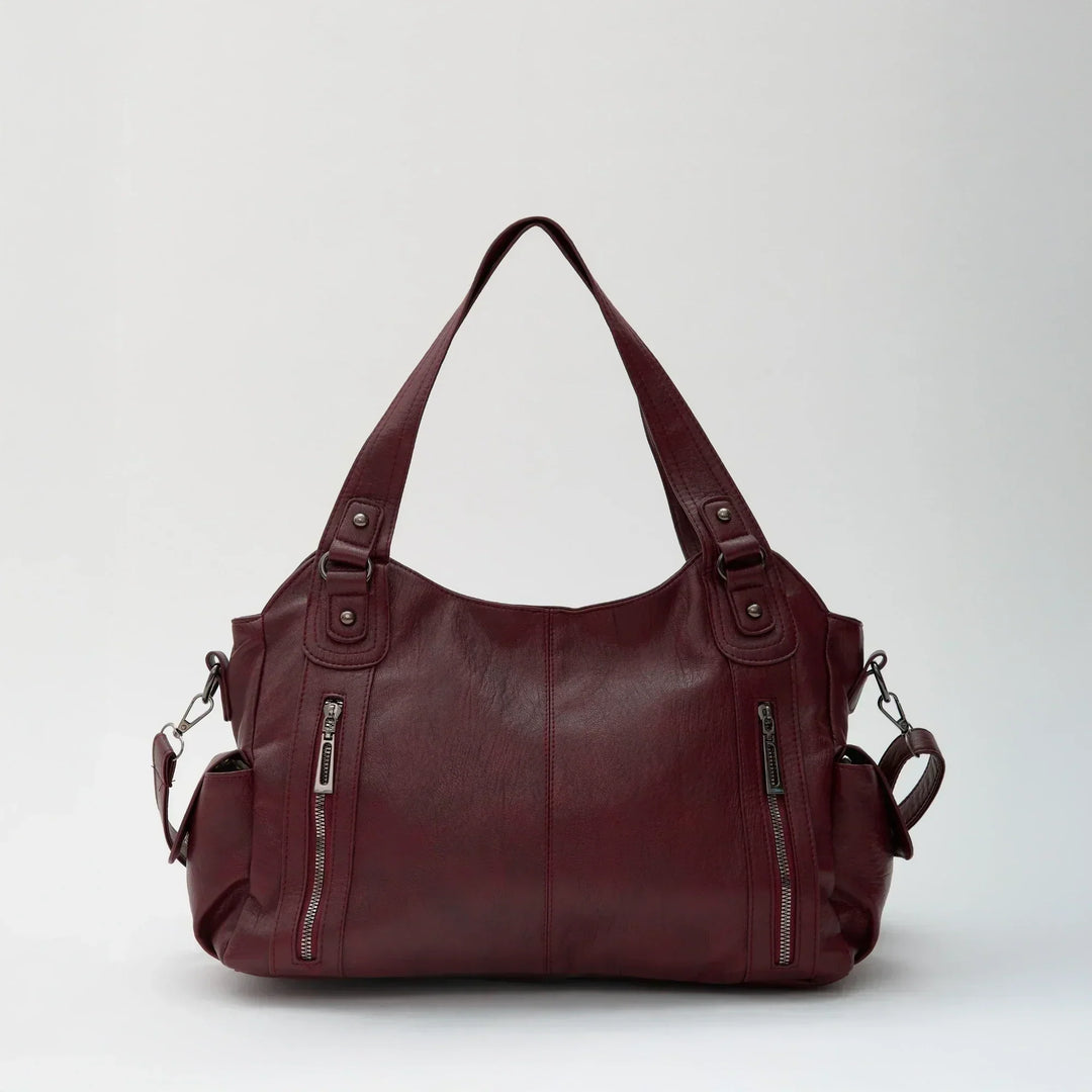 Faux Leather Crossbody Bag with Laptop Compartment
