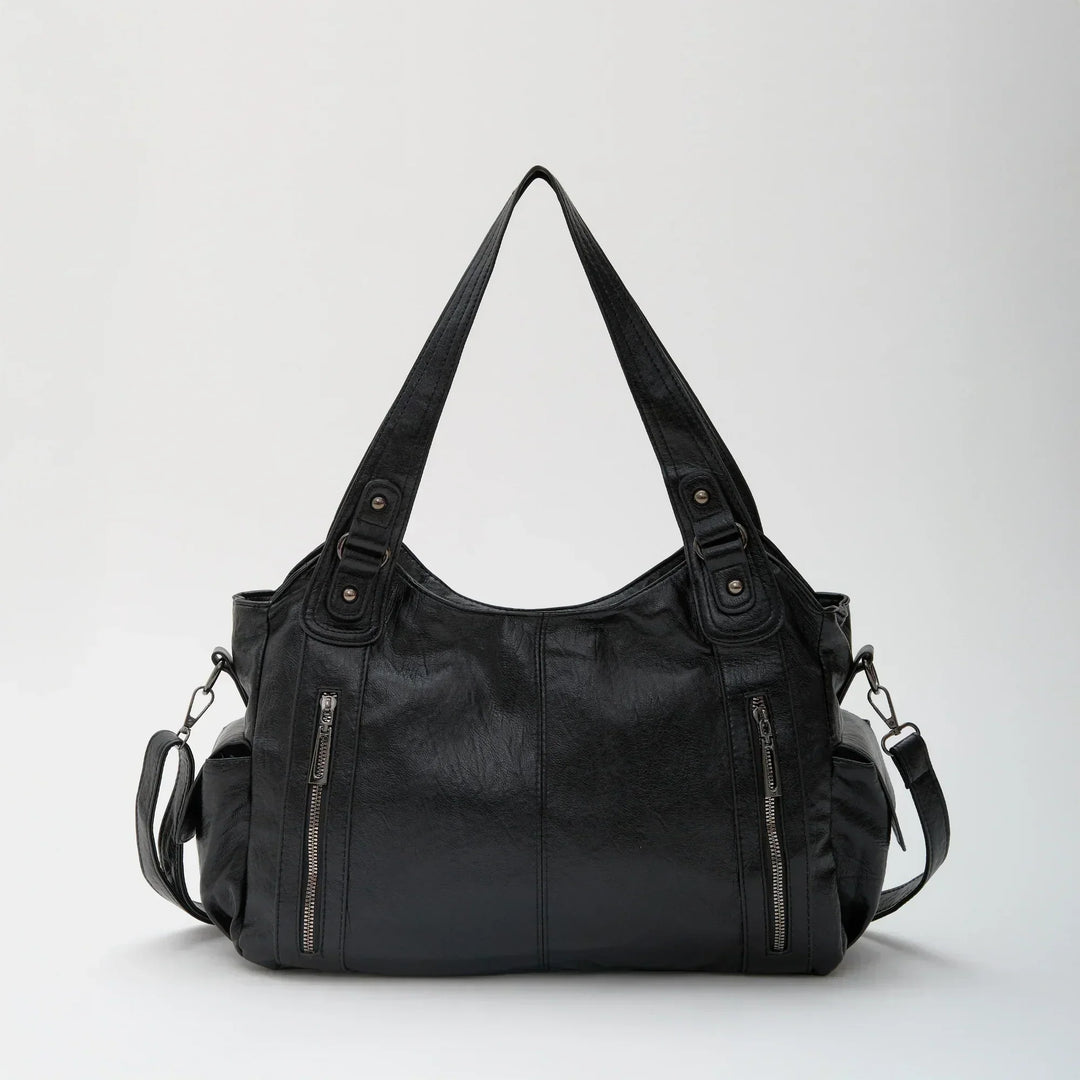 Faux Leather Crossbody Bag with Laptop Compartment