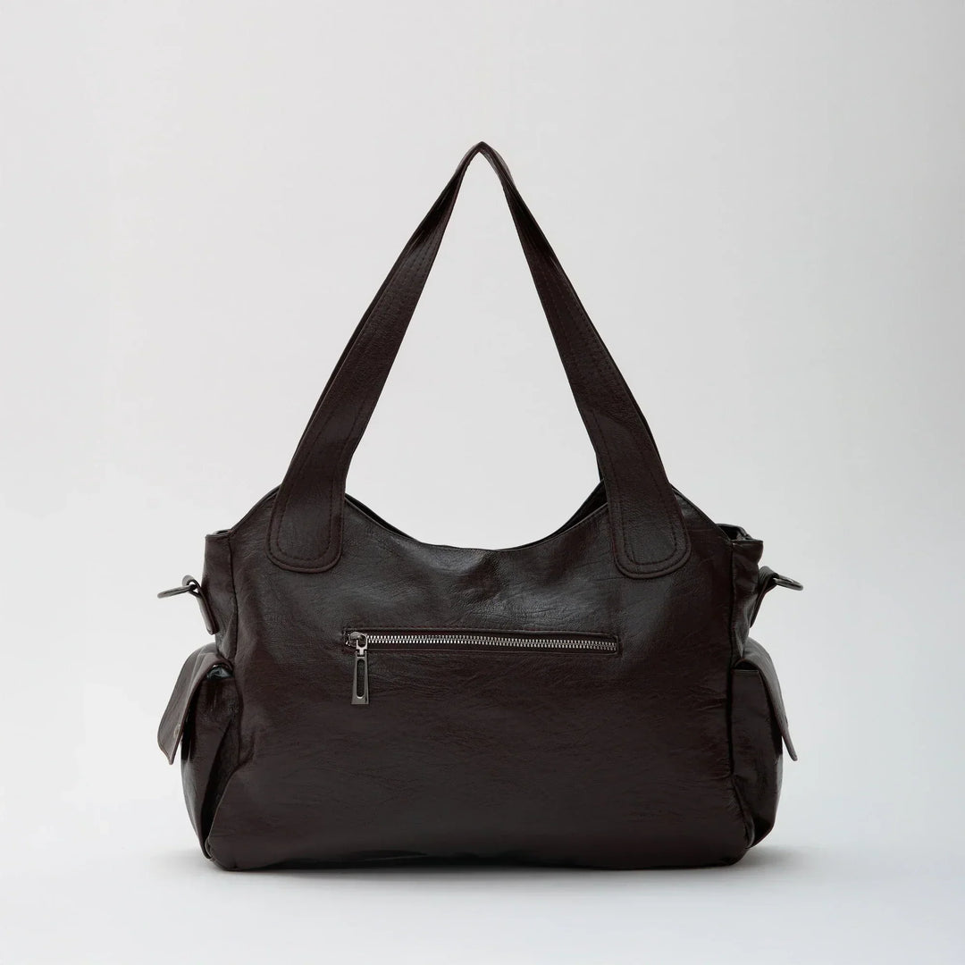 Faux Leather Crossbody Bag with Laptop Compartment