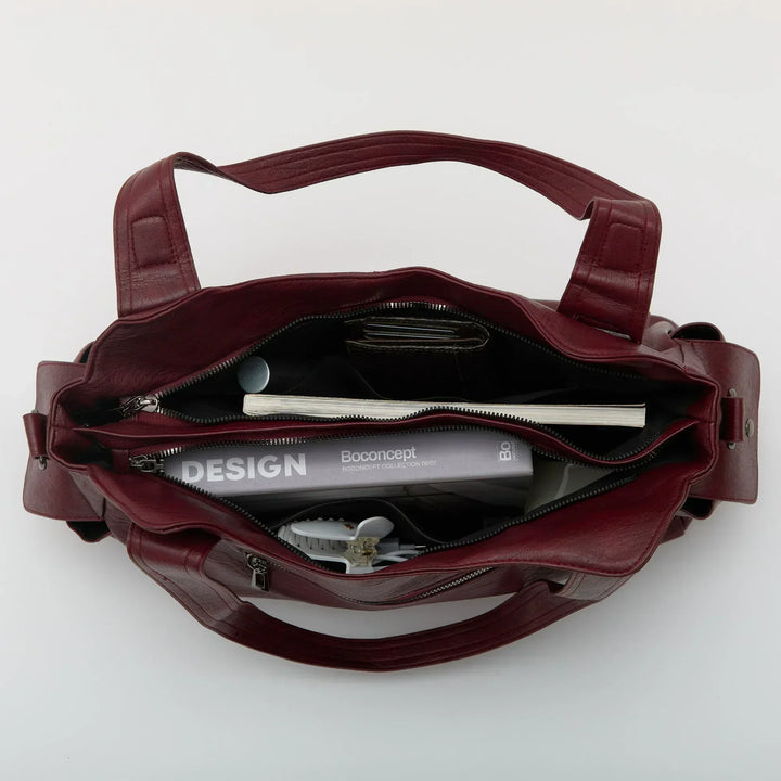 Faux Leather Crossbody Bag with Laptop Compartment