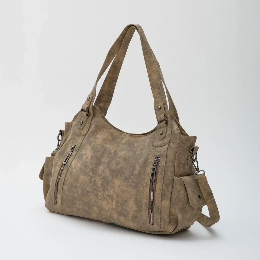 Faux Leather Crossbody Bag with Laptop Compartment