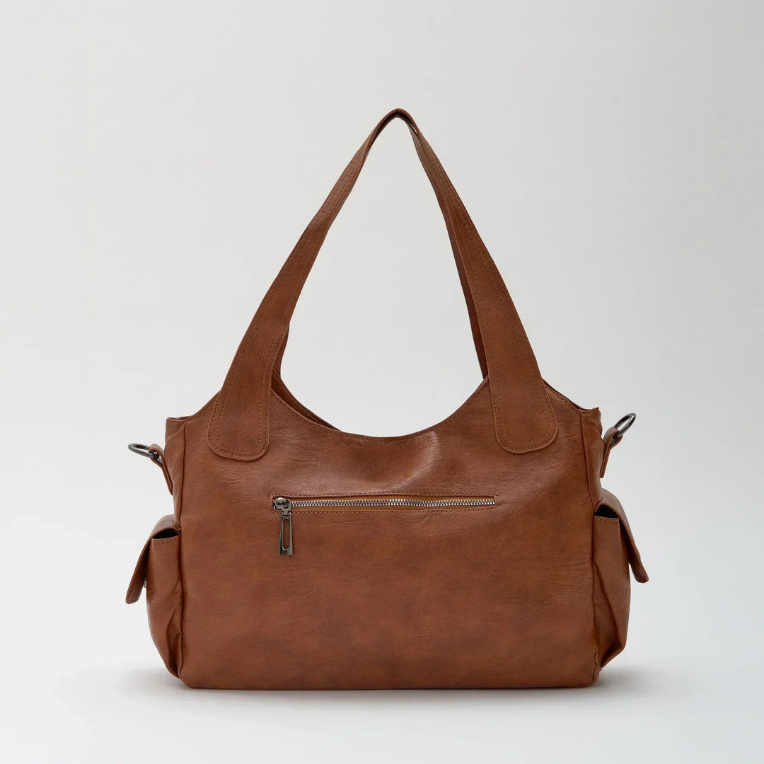 Faux Leather Crossbody Bag with Laptop Compartment