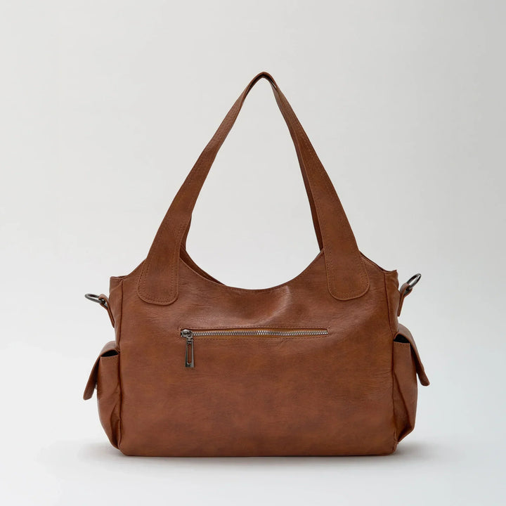 Faux Leather Crossbody Bag with Laptop Compartment