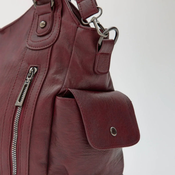 Faux Leather Crossbody Bag with Laptop Compartment