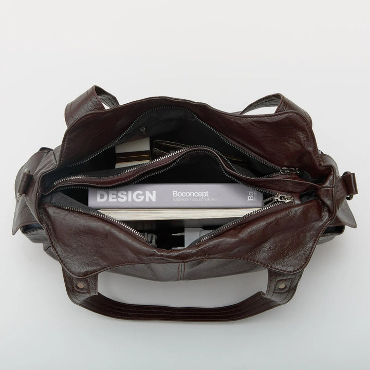 Faux Leather Crossbody Bag with Laptop Compartment