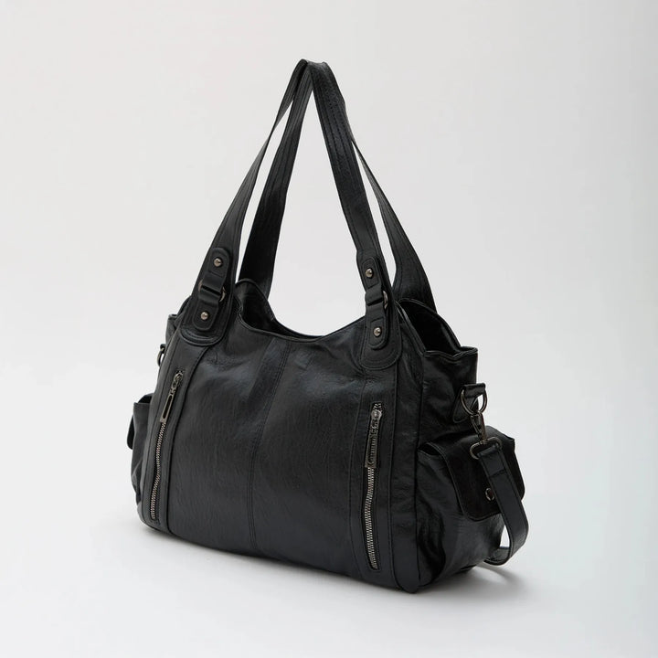 Faux Leather Crossbody Bag with Laptop Compartment