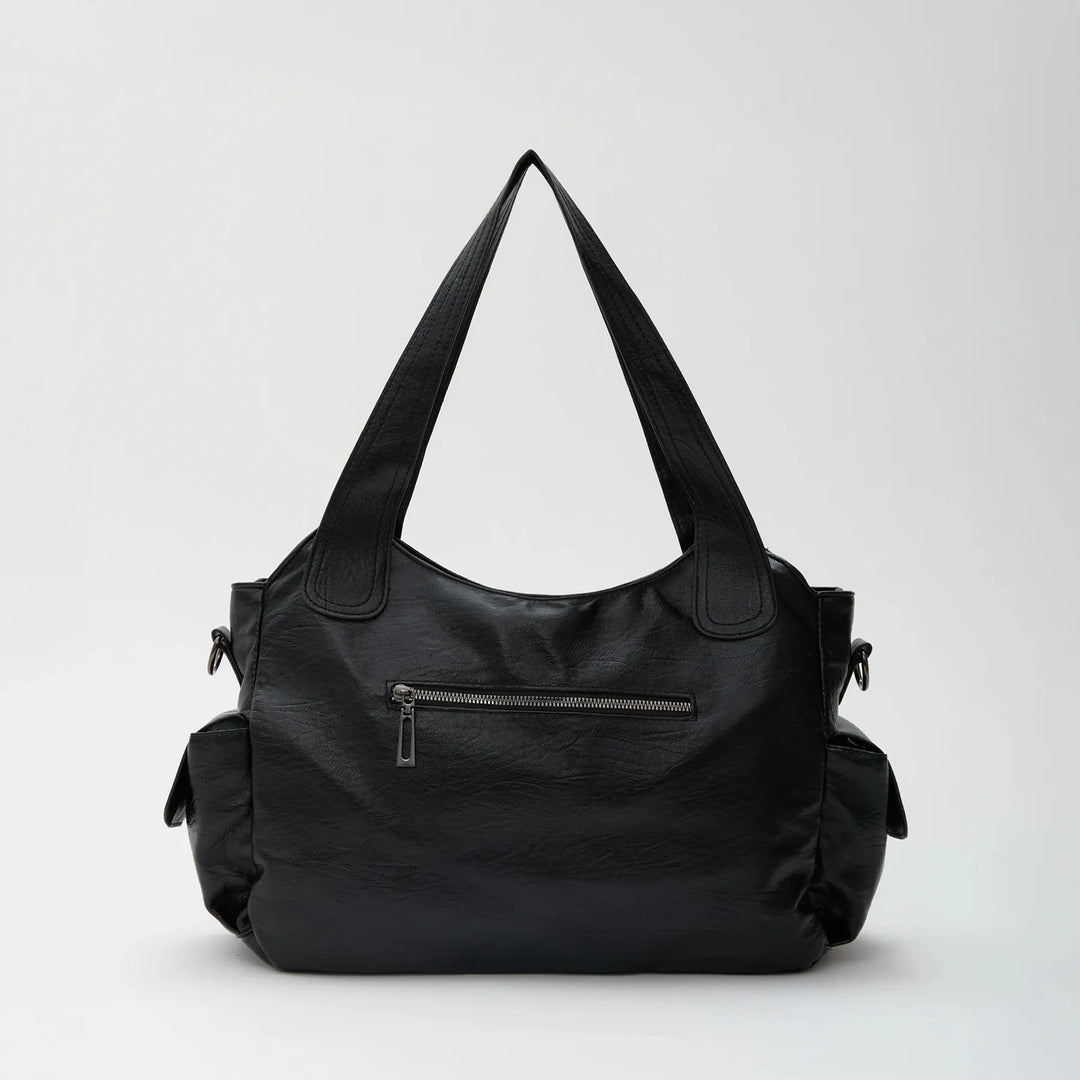 Faux Leather Crossbody Bag with Laptop Compartment