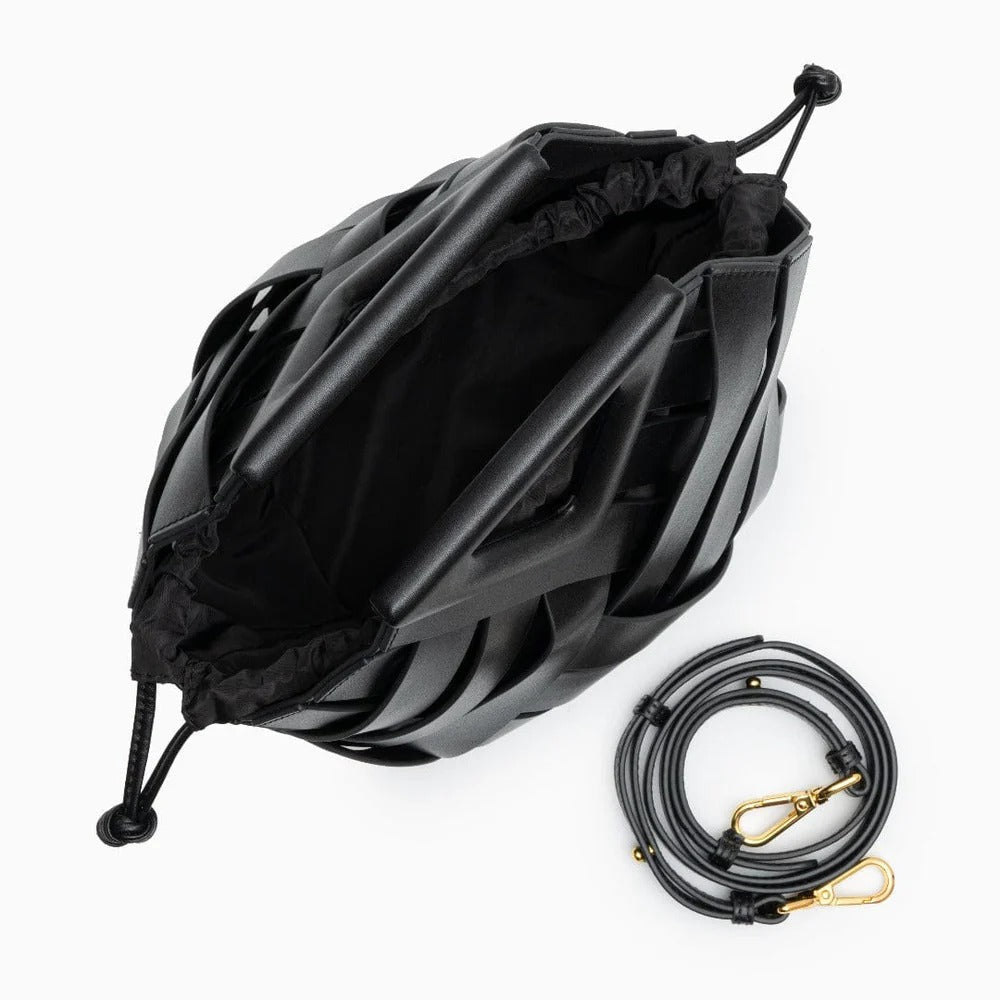 Structured Leather Handbag with Top Closure