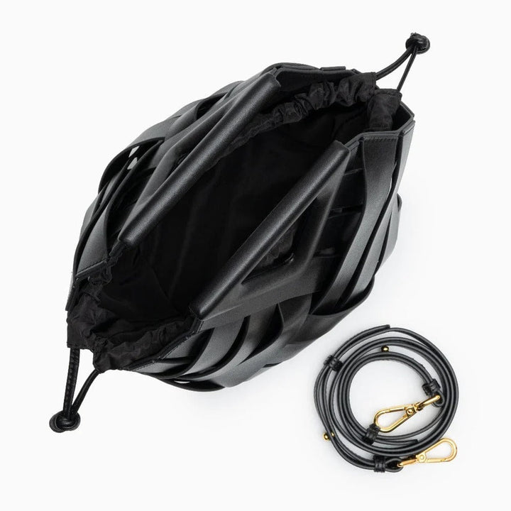 Structured Leather Handbag with Top Closure