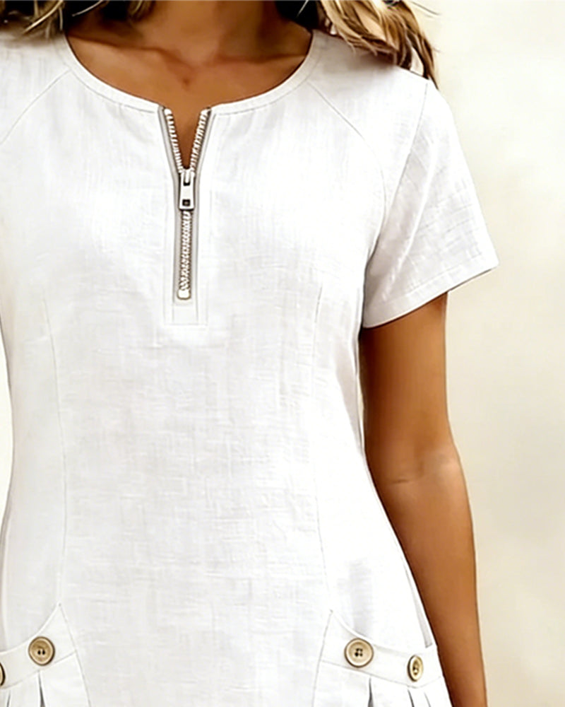 MARGOT| A-LINE ZIP-POCKET DRESS