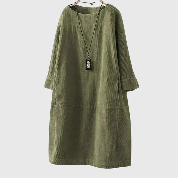 Grace | Relaxed Corduroy Midi Dress