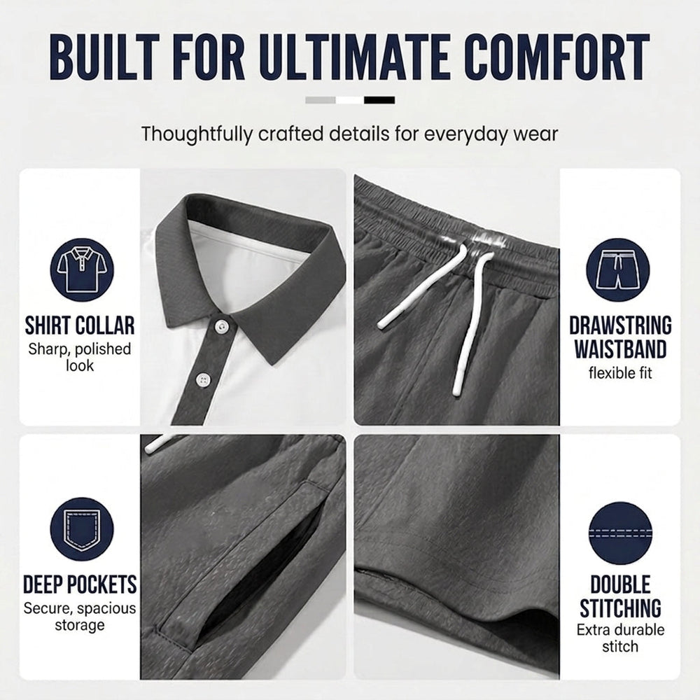 ALFRED | Relaxed Two-Piece Shirt & Shorts Summer Set