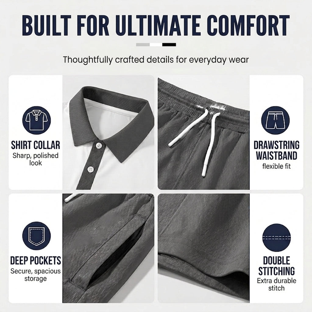 ALFRED | Relaxed Two-Piece Shirt & Shorts Summer Set