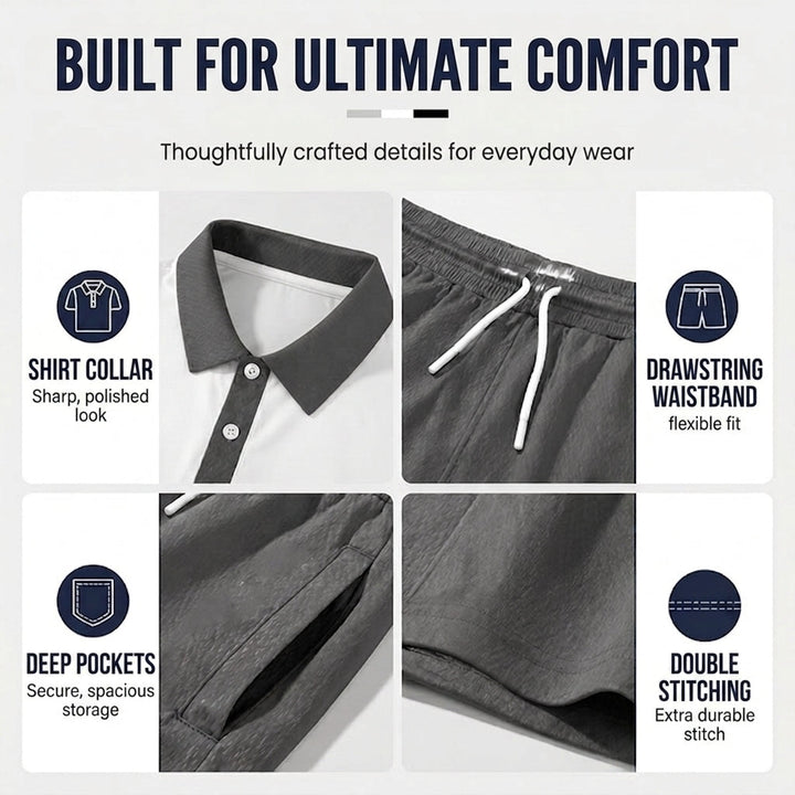 ALFRED | Relaxed Two-Piece Shirt & Shorts Summer Set