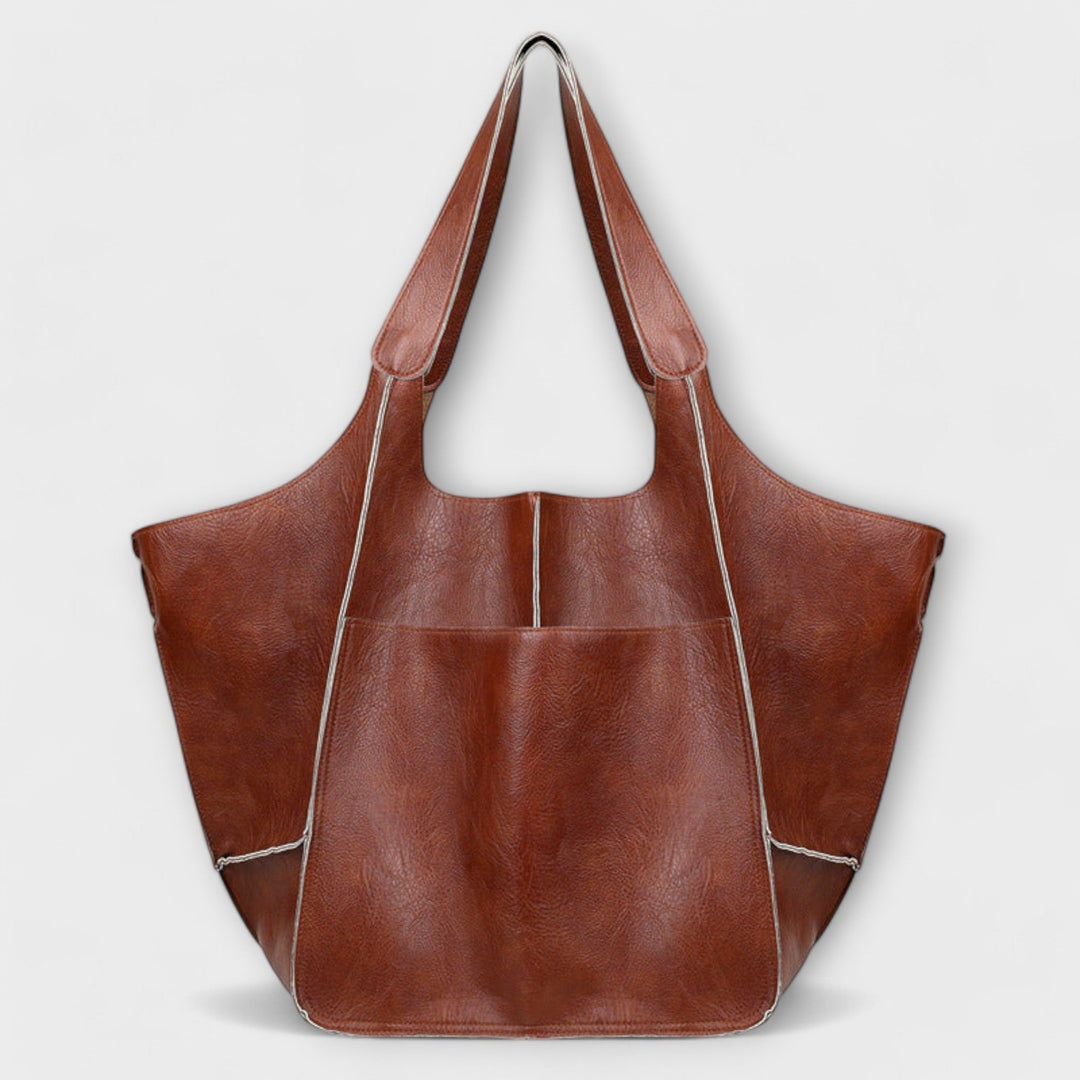 Oversized Faux Leather Weekend Bag