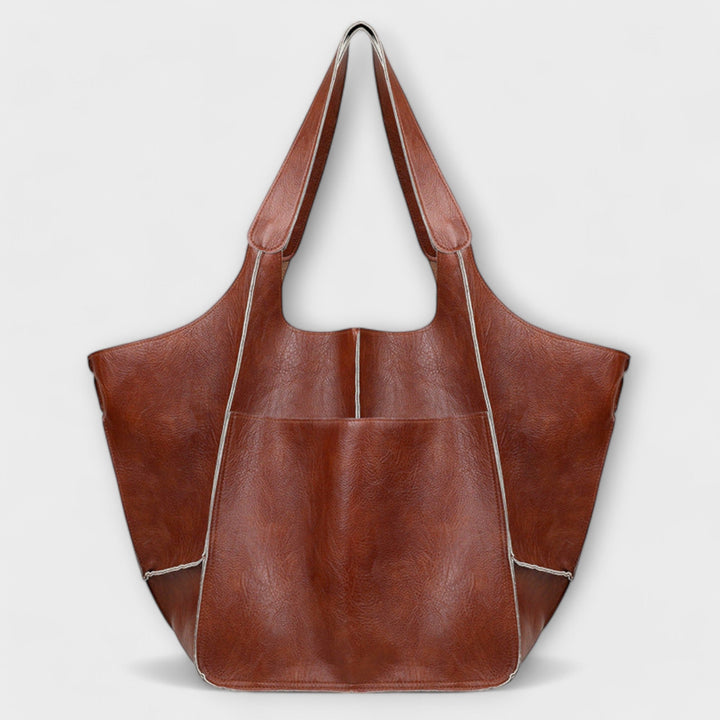 Oversized Faux Leather Weekend Bag