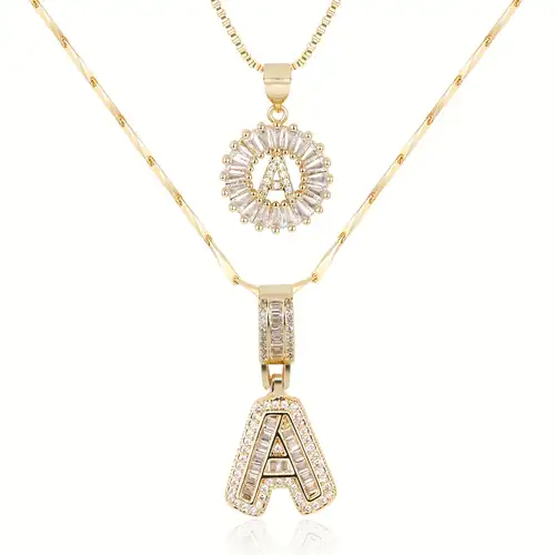 Imelda | Moissanite Initial Necklace Set