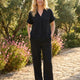 CLARA | RELAXED V-NECK SHORT SLEEVE BLOUSE