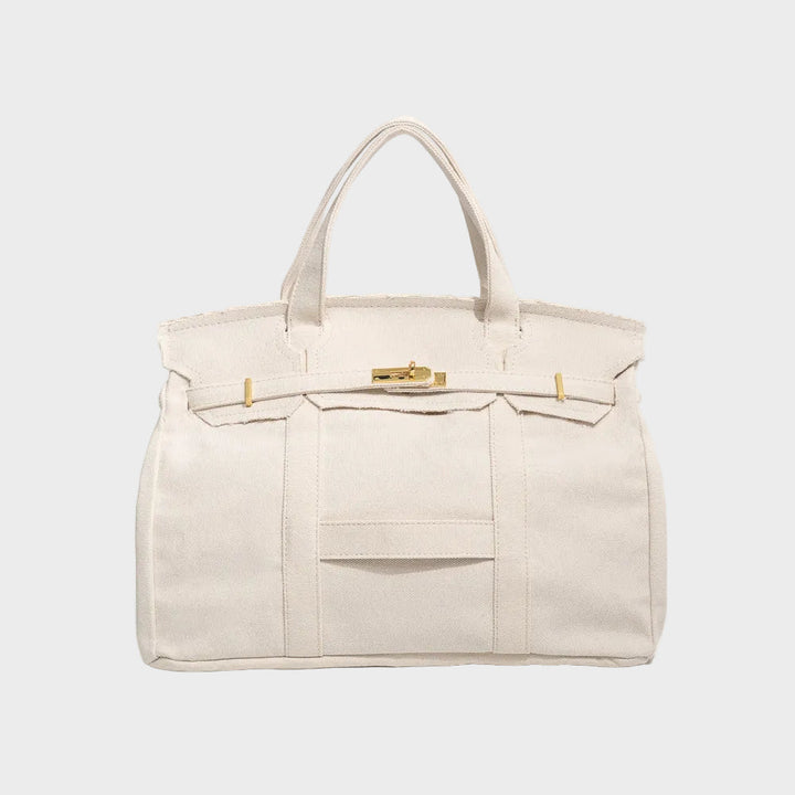 Water-Resistant Canvas Shopper Tote