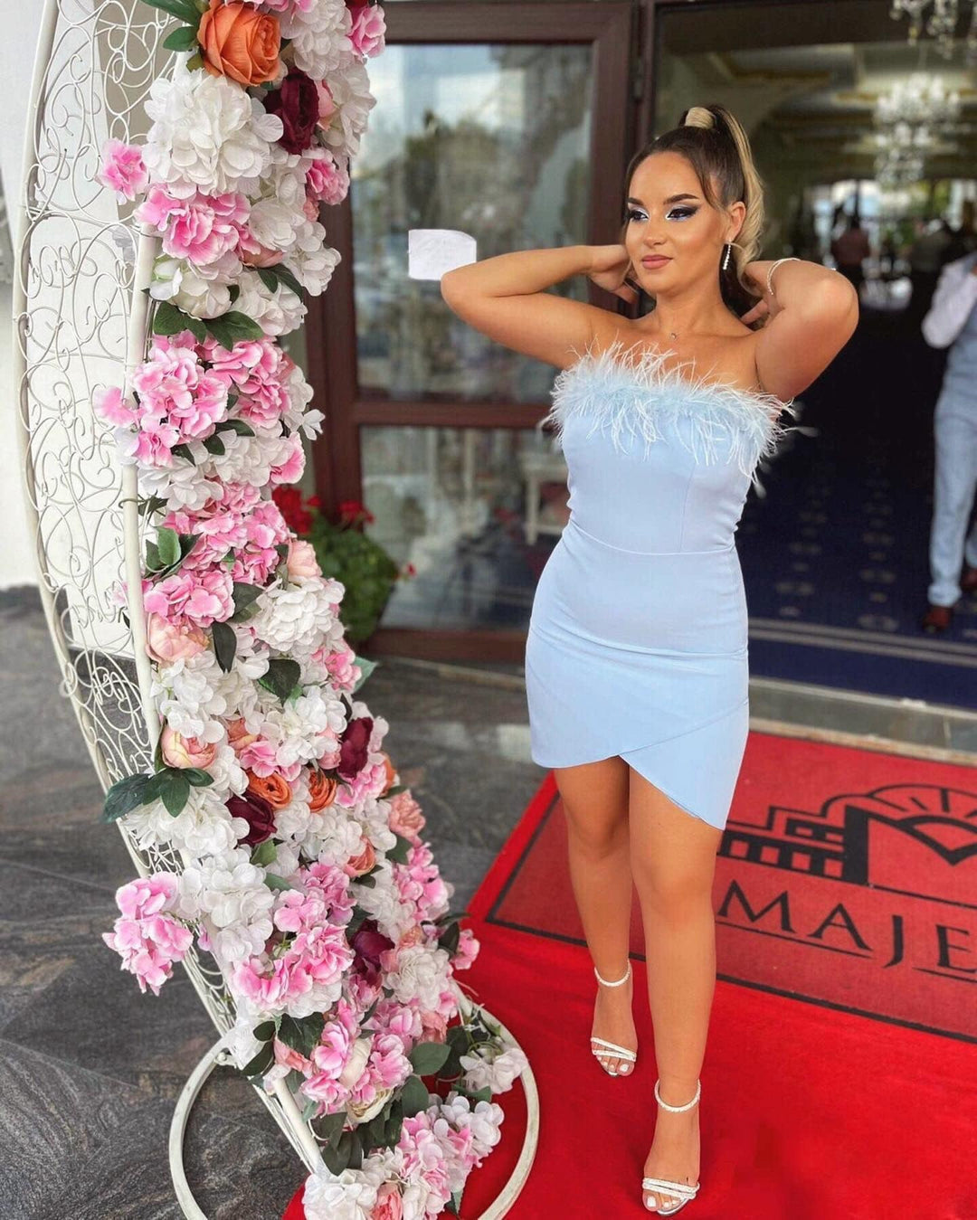 ANIELA | Tiered Satin Midi Dress