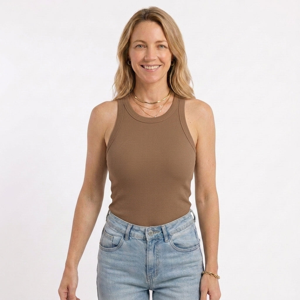 MARGARET | RIBBED SHELF-BRA TANK