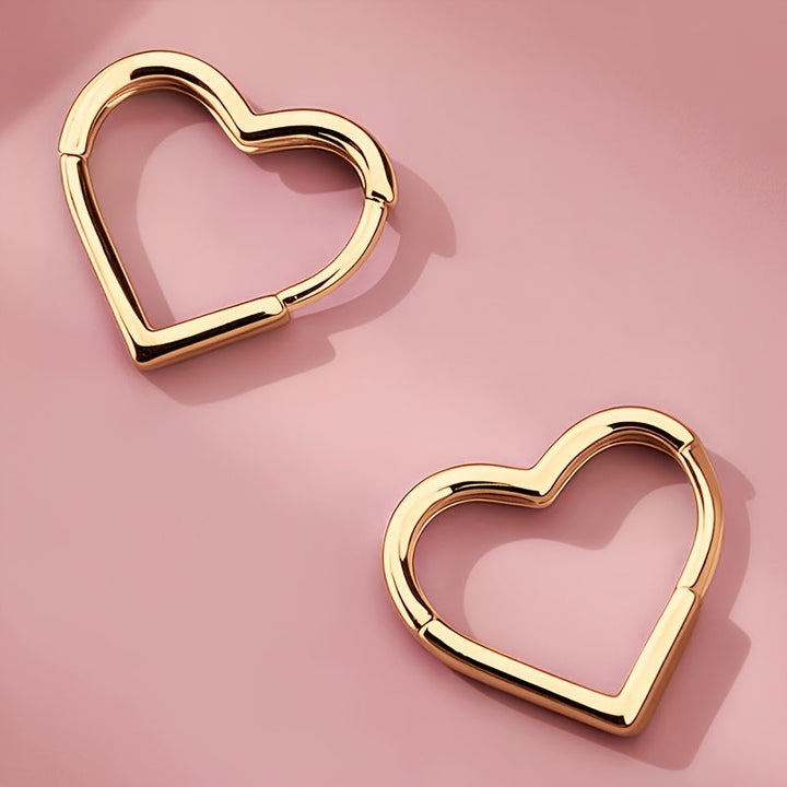 Molly | Gold Heart Earrings in Stainless Steel